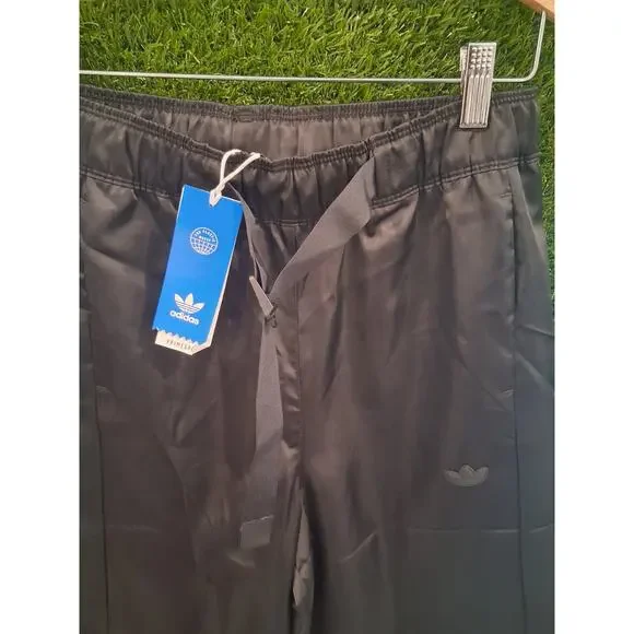 NWT Adidas Originals Women's Satin Cargo Pants HF2098 Black Wide Leg Baggy S - Picture 6 of 12